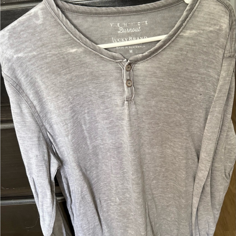 Grey lucky Brand Henley shirt